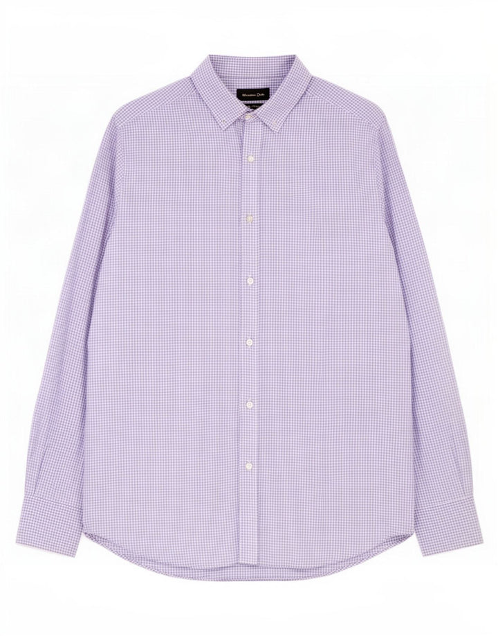 Camisa Massimo Dutti Hombre Vichy Morado Mediano