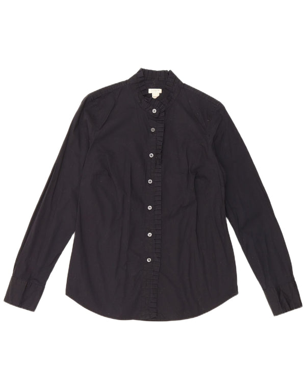 J. Crew Camisa con volantes en la parte delantera para mujer UK 10 Small Algodón negro