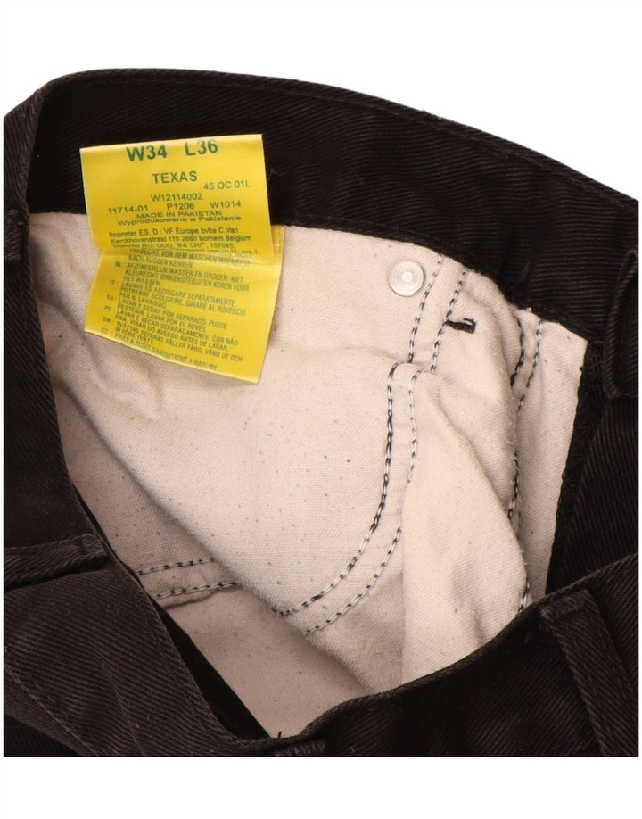 WRANGLER Vaqueros rectos Texas para hombre W34 L32 Algodón negro