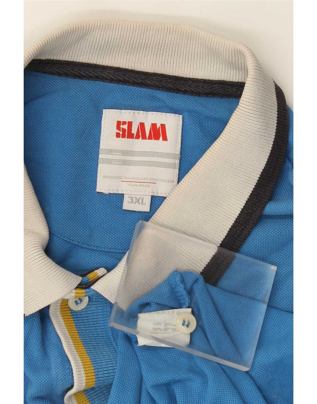 Slam Polo Hombre 3XL Algodón Azul