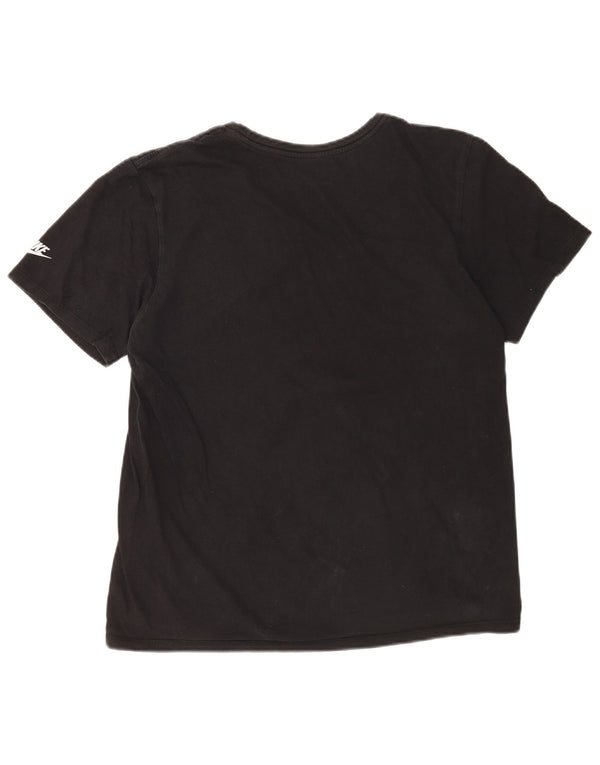 Nike Camiseta con gráfico de corte atlético para hombre Top mediano de algodón negro