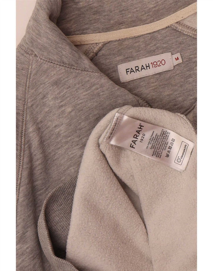 Farah Hombre Sudadera Con Cremallera Y Cuello Jersey De Algodón Gris Medio