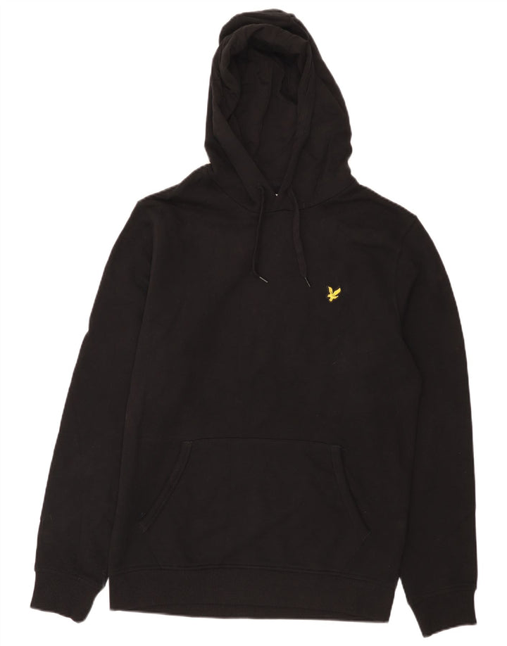 Lyle & Scott Jersey con capucha para hombre, talla mediana, algodón negro