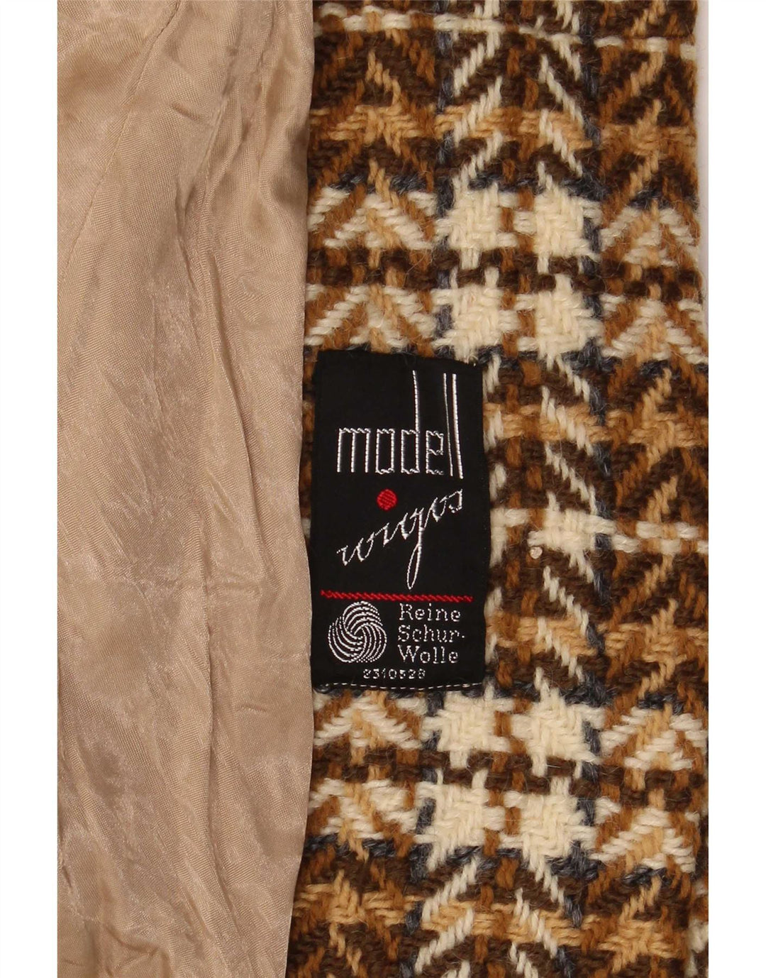 Vintage mujer abrigo Reino Unido 8 pequeña lana de espiga marrón