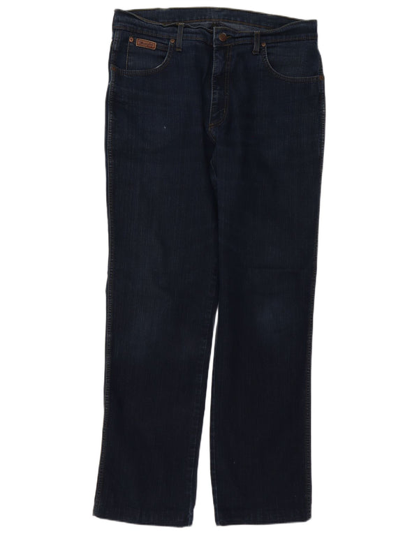 Wrangler Vaqueros rectos elásticos Texas para hombre W36 L34 Algodón azul marino