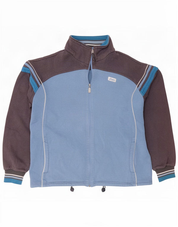 Asics Mens Tracksuit Top Jacket Large Blue Colourblock