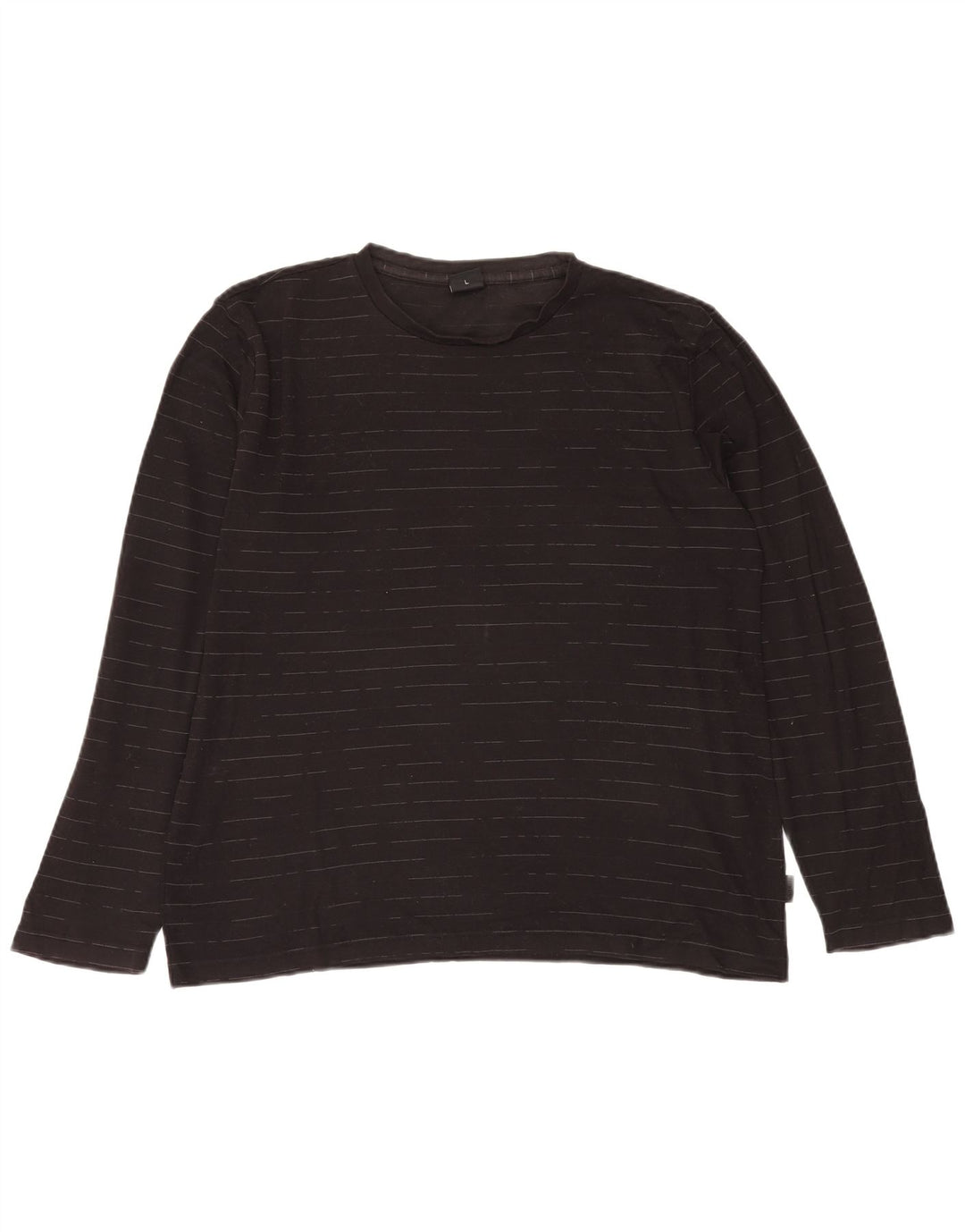 Camiseta HUGO BOSS para hombre de manga larga de algodón a rayas negras grandes