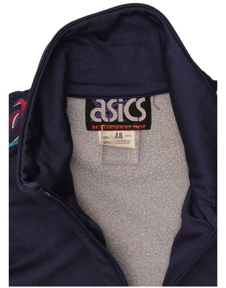 ASICS Chaqueta superior de chándal gráfico para hombre IT 48 Poliamida azul marino mediano