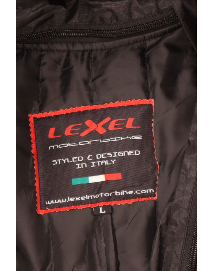 LEXEL Chaqueta gráfica para hombre, talla 40, color negro