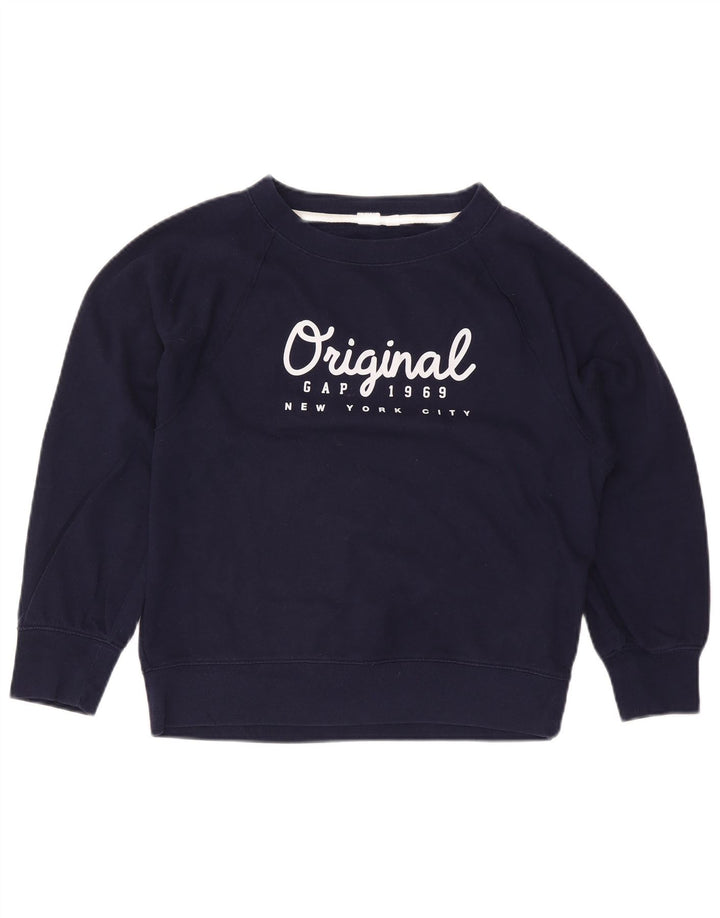 Gap Sudadera con gráfico de Gran tamaño para Mujer UK 10 Small Azul Marino Algodón