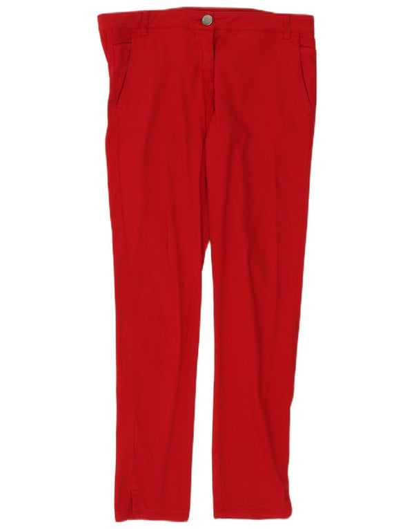 Max & Co. Pantalones chinos ajustados para mujer UK 12 Medium W32 L29 Algodón rojo