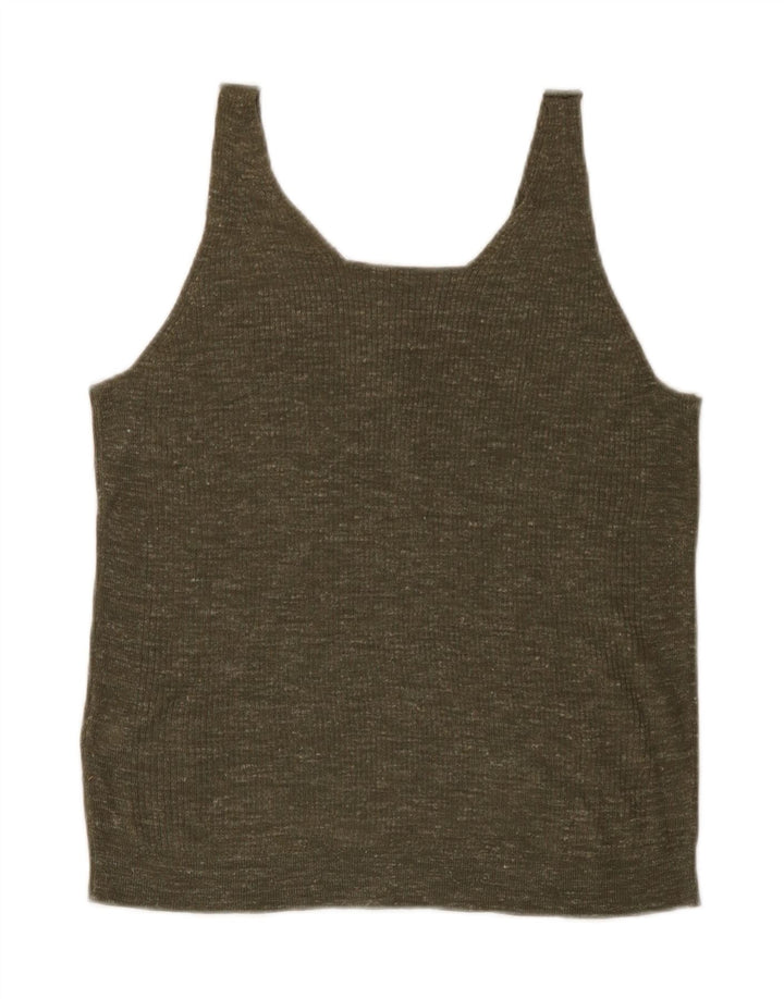 Marks & Spencer - Camiseta sin mangas para mujer (talla 40), acrílico moteado de color caqui mediano