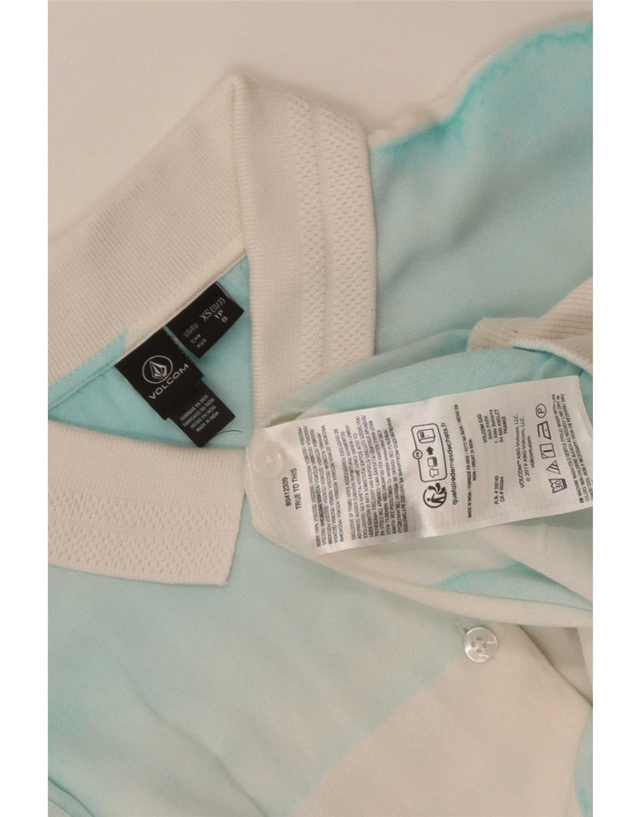 Volcom Blusa tipo jersey de manga corta para mujer UK 6 XS Blanco Colorblock