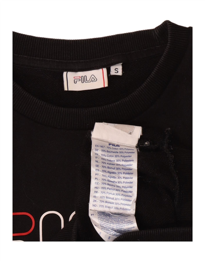 Fila Hombre Graphic Sudadera Jumper Pequeño Algodón Negro