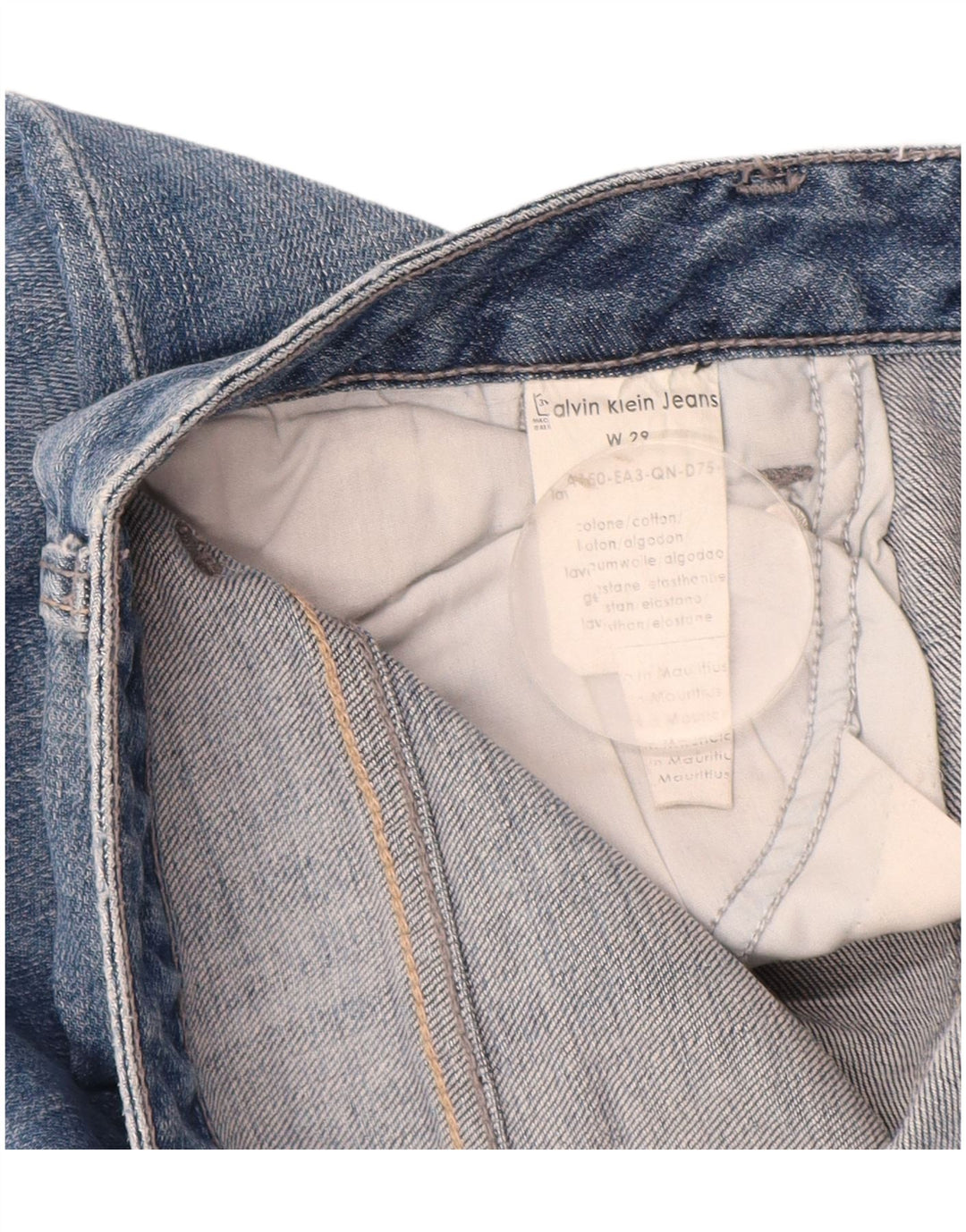 Calvin Klein Vaqueros Slim Desgastados para Mujer W29 L34 Algodón Azul