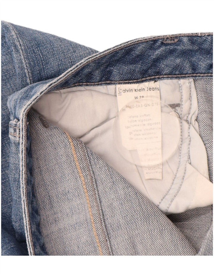 Calvin Klein Vaqueros Slim Desgastados para Mujer W29 L34 Algodón Azul