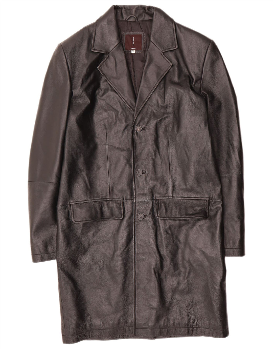 Conbipel Abrigo de cuero para hombre IT 46 Small Cuero negro