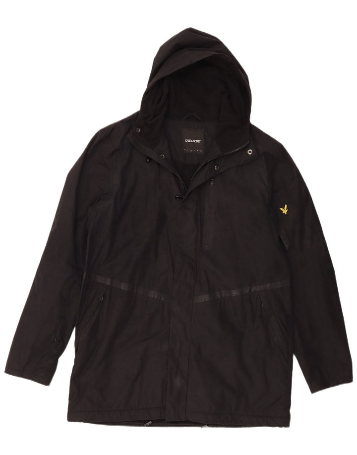 Lyle & Scott Chaqueta cortavientos con capucha para hombre UK 38 Mediano Negro Poliéster