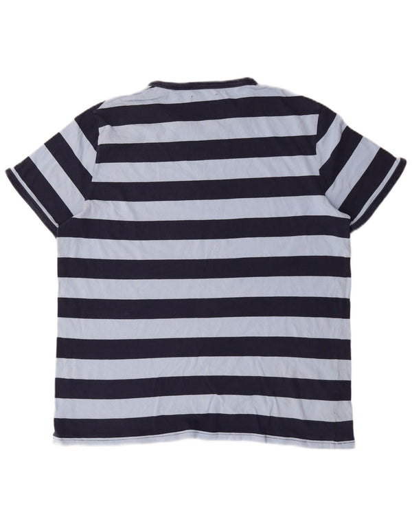 Fred Perry Camiseta Hombre Top XL Algodón Rayas Azul