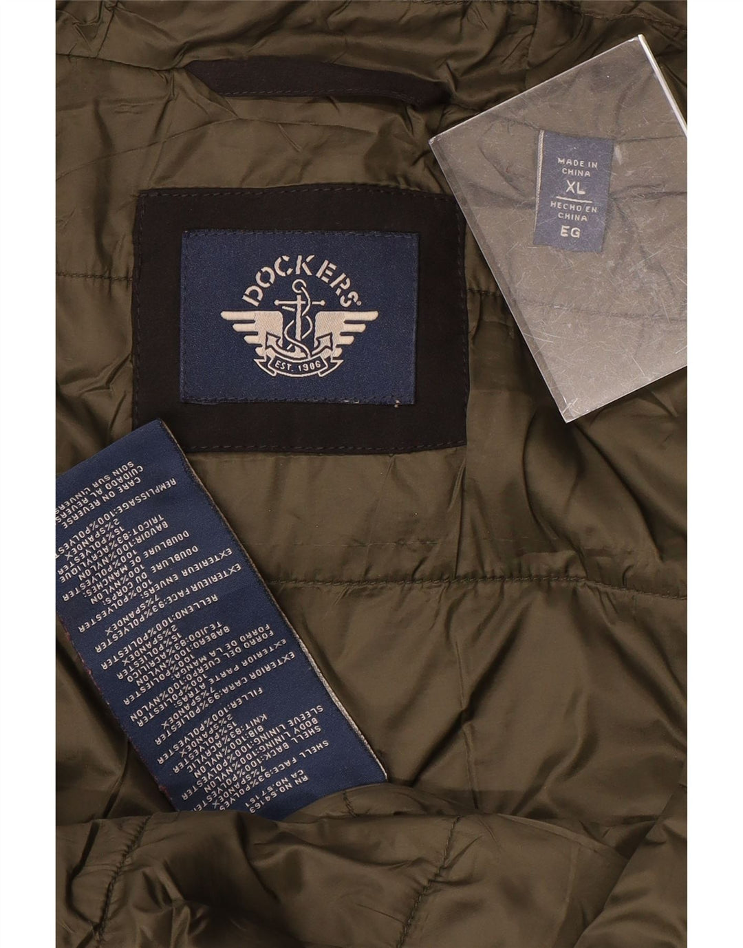 Dockers Chaqueta Bomber con Capucha para Hombre UK 42 XL Poliéster Negro