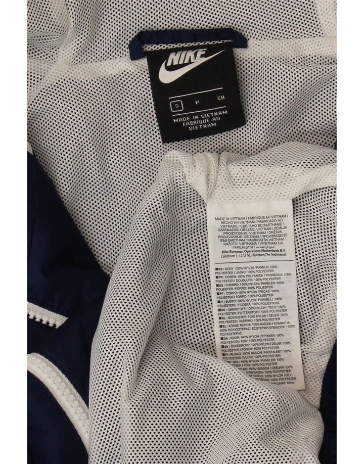 Nike - Chaqueta de chándal con capucha para hombre, talla pequeña, nailon azul marino con bloques de color