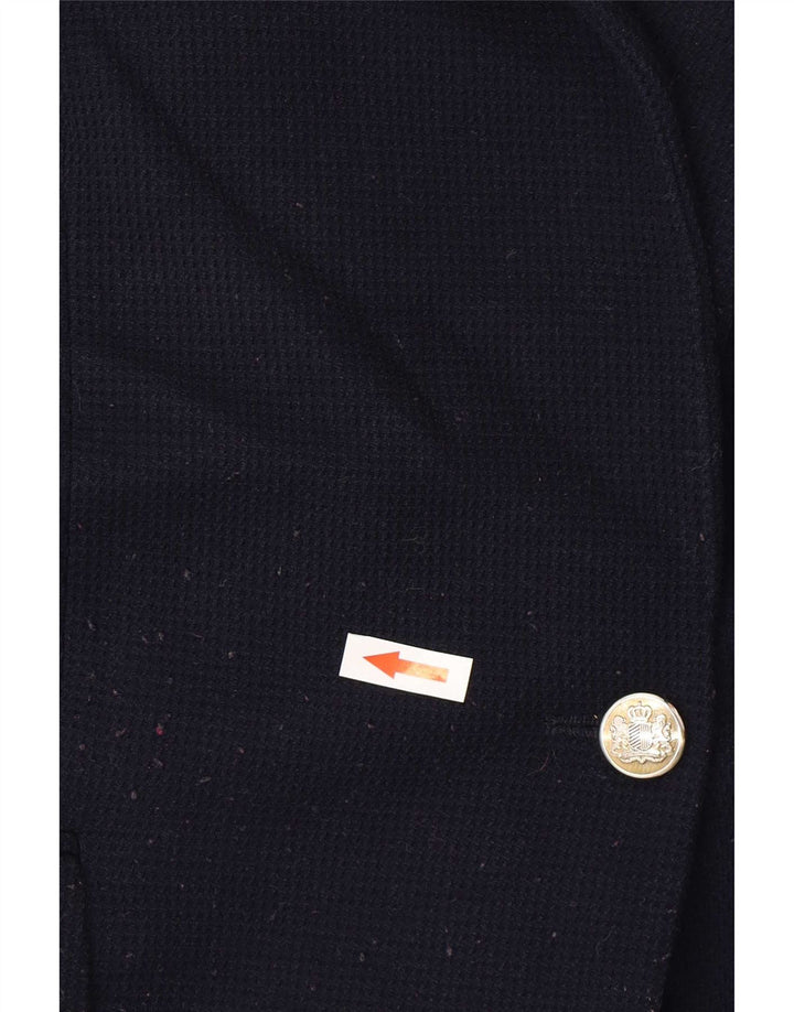 Zara Chaqueta Blazer De 1 Botón Para Mujer UK 44 Grande Poliéster Azul Marino