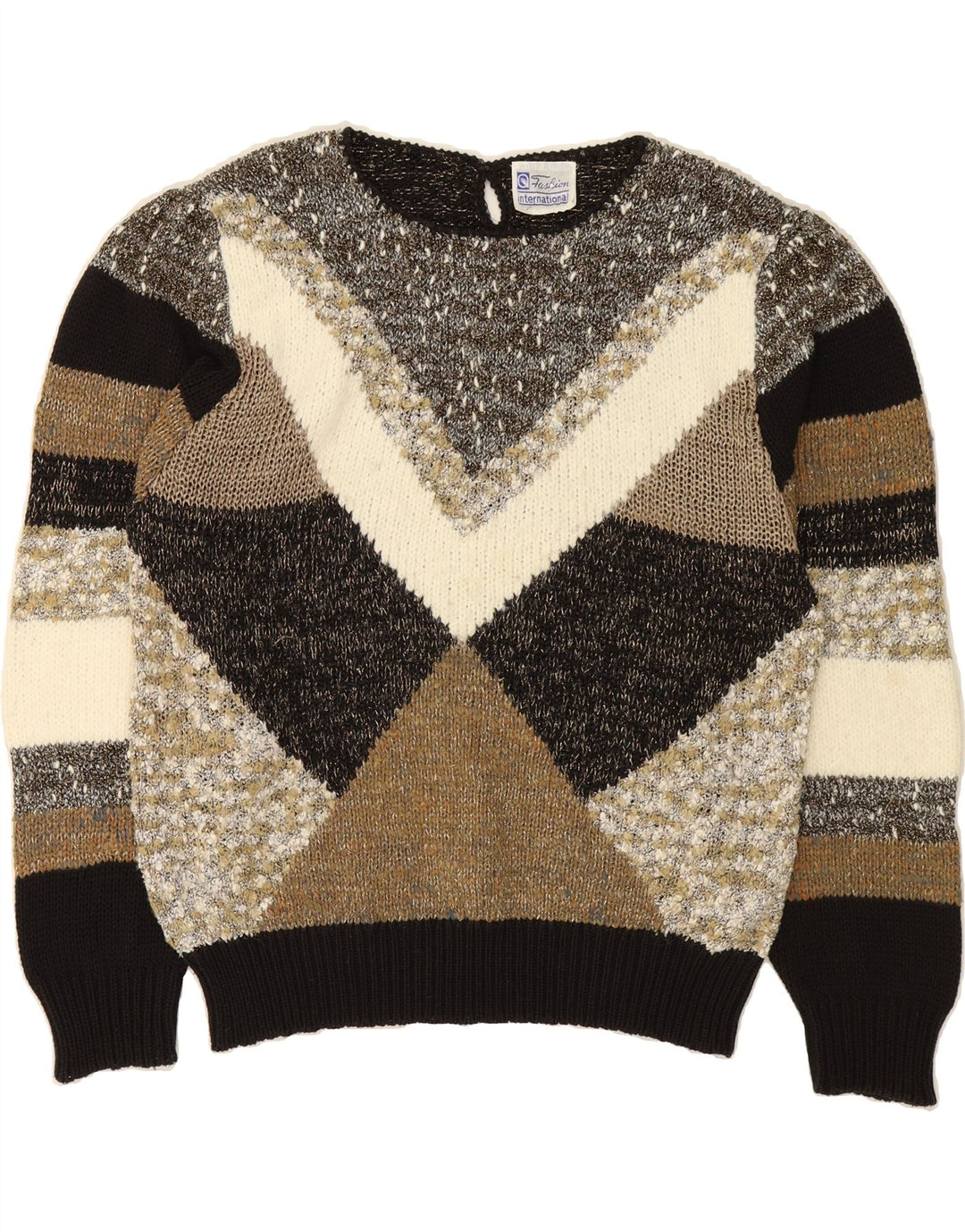 VINTAGE Womens Crew Neck Jumper Sweater EU 46/48 XL Multicoloured Vintage Vintage and Second-Hand Vintage from Messina Hembry 