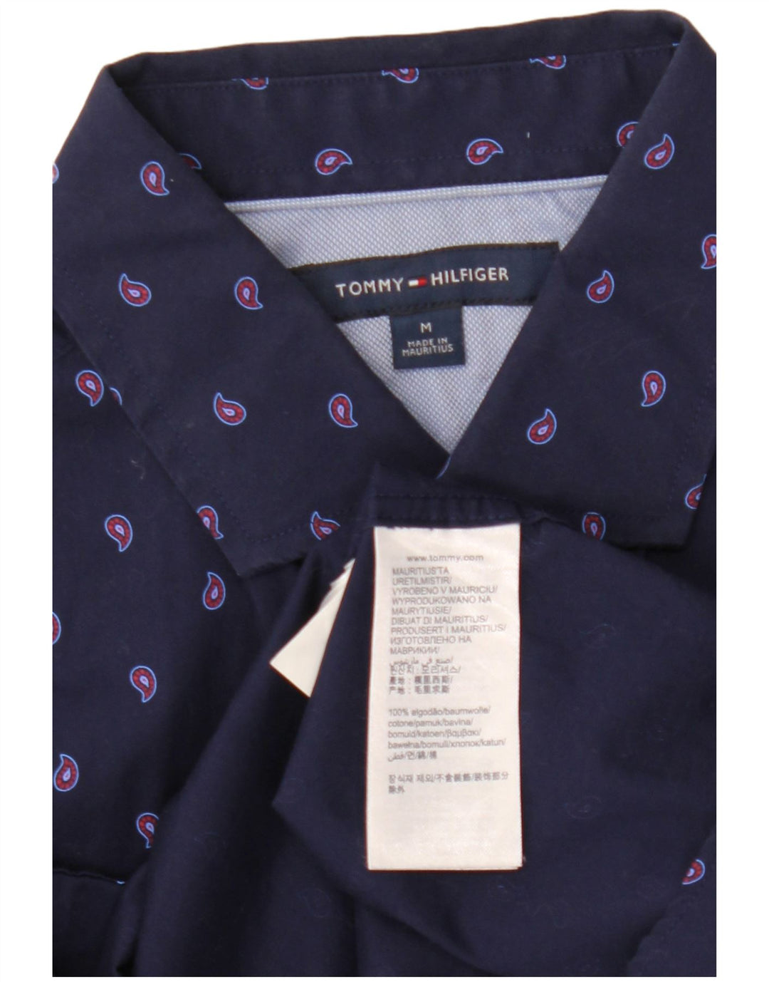 Camisa Tommy Hilfiger Hombre Algodón Paisley Azul Marino Mediano