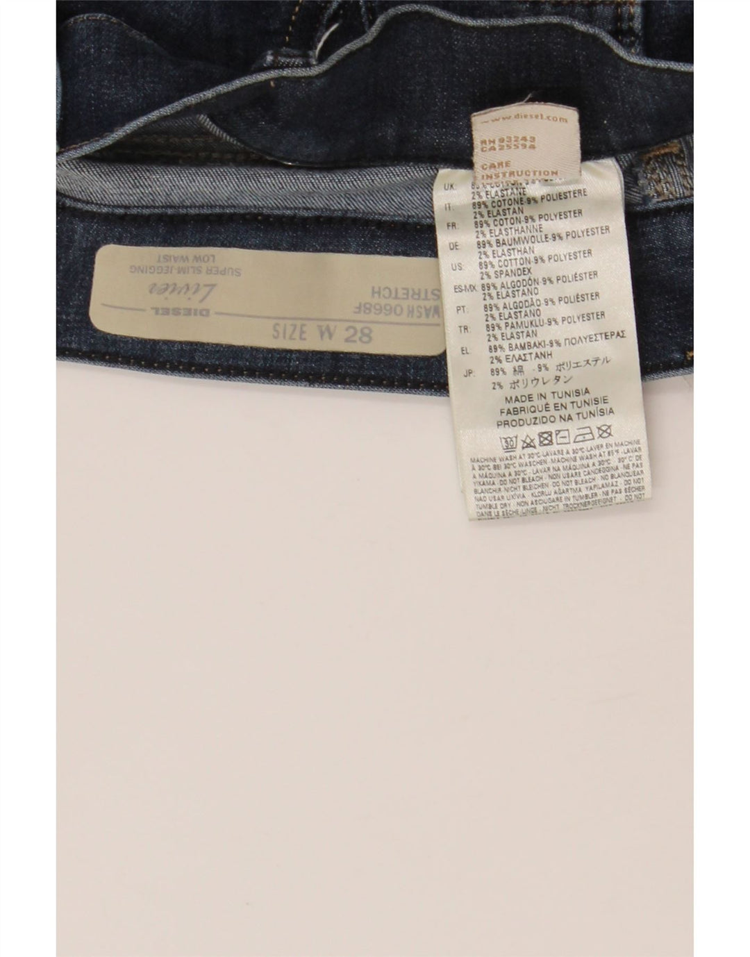 DIESEL Vaqueros Jegging Super Slim Livier De Talle Bajo W28 L34 Azul Mujer