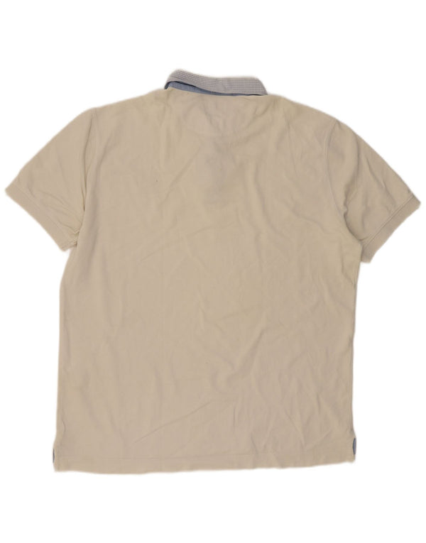 MASSIMO DUTTI Polo Hombre Grande Blanco Roto Algodón