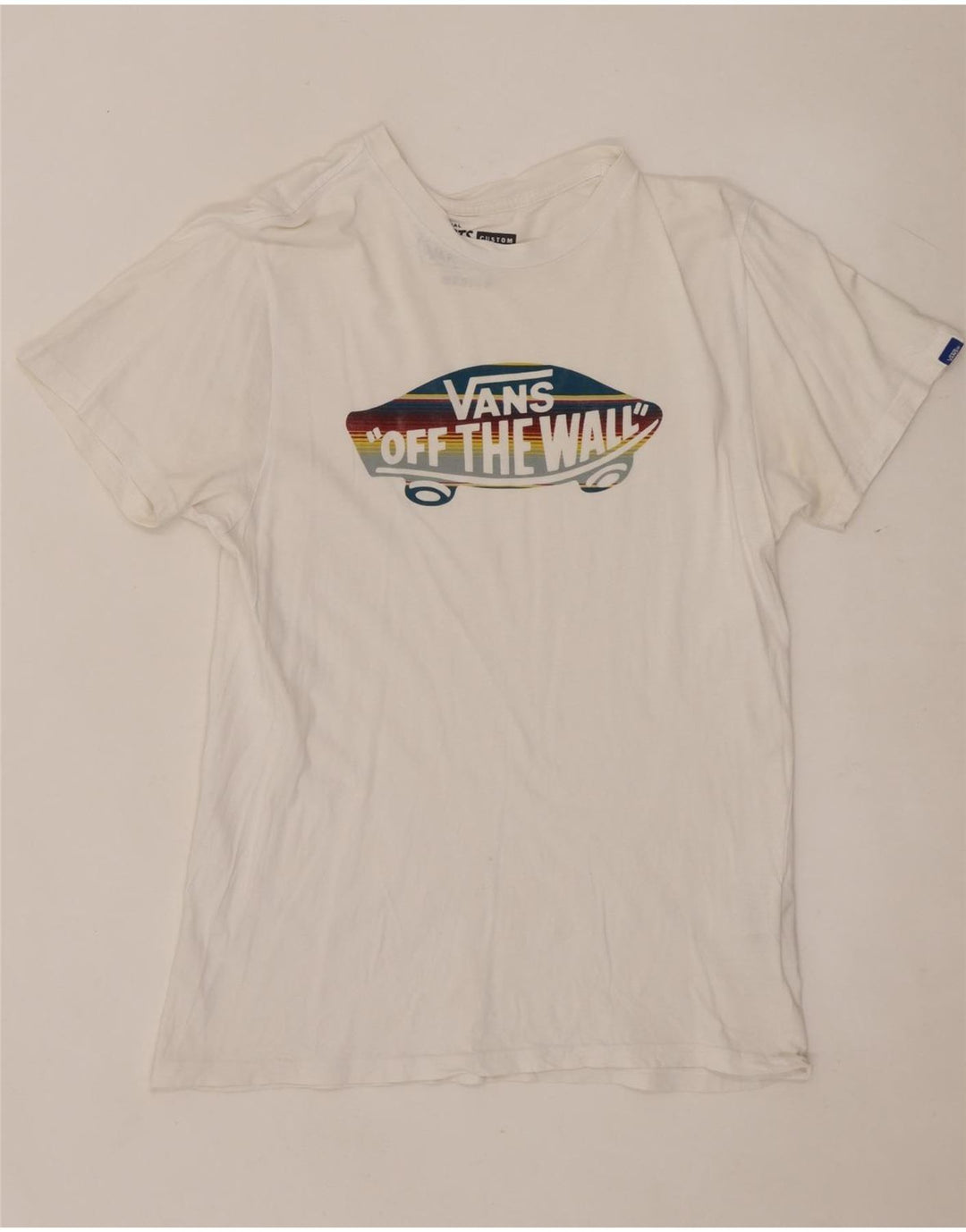 VANS Camiseta gráfica de ajuste personalizado para hombre Top mediano de algodón blanco