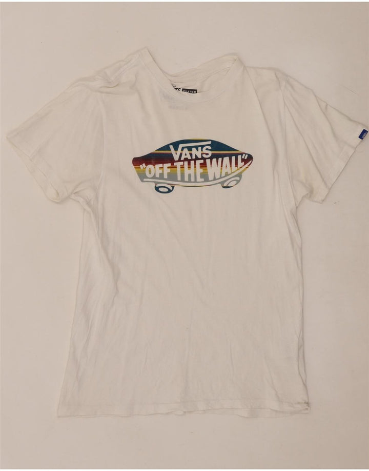 VANS Camiseta gráfica de ajuste personalizado para hombre Top mediano de algodón blanco