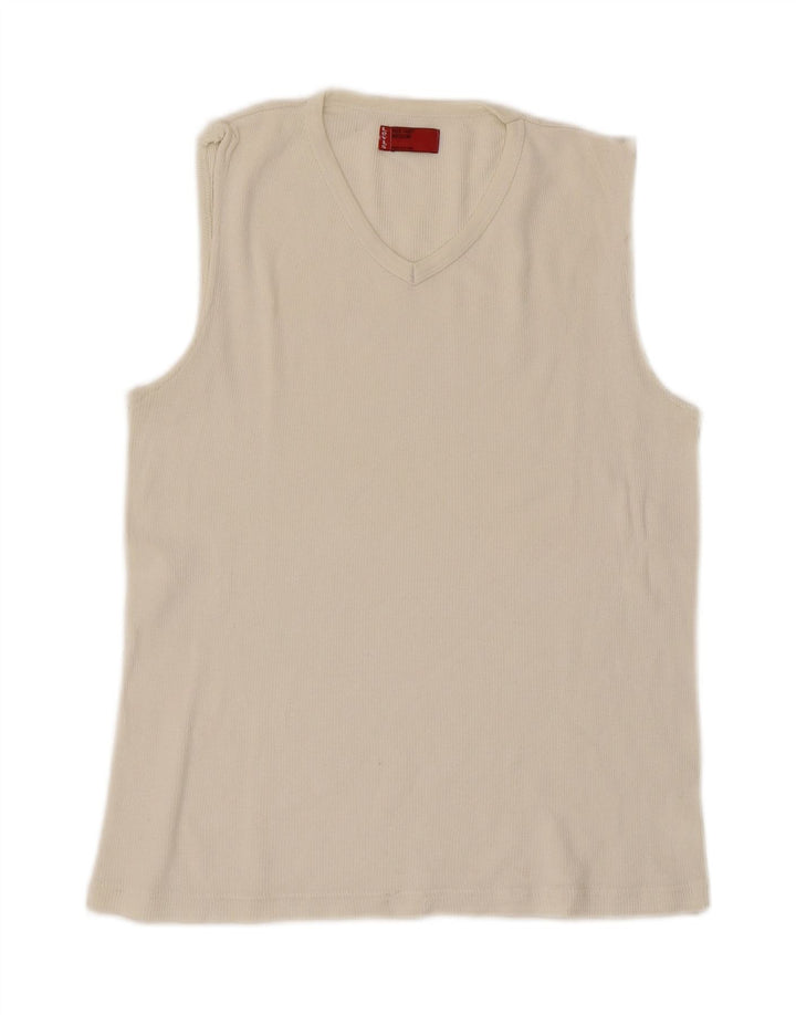 LEVI'S Womens Vest Top UK 12 Medium White