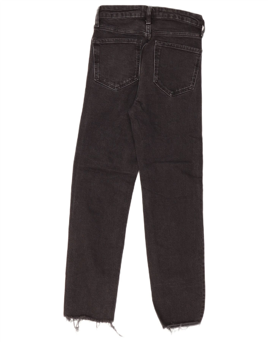 ZARA Mujer Vaqueros Rectos De Cintura Alta EU 36 XS W26 L27 Negro