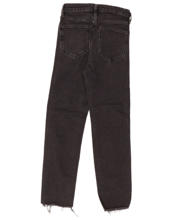 ZARA Womens High Waist Straight Jeans EU 36 XS W26 L27 Black