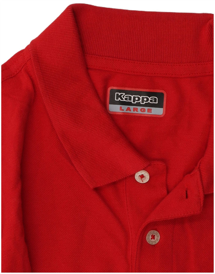 Kappa Polo Hombre Grande Rojo Algodón