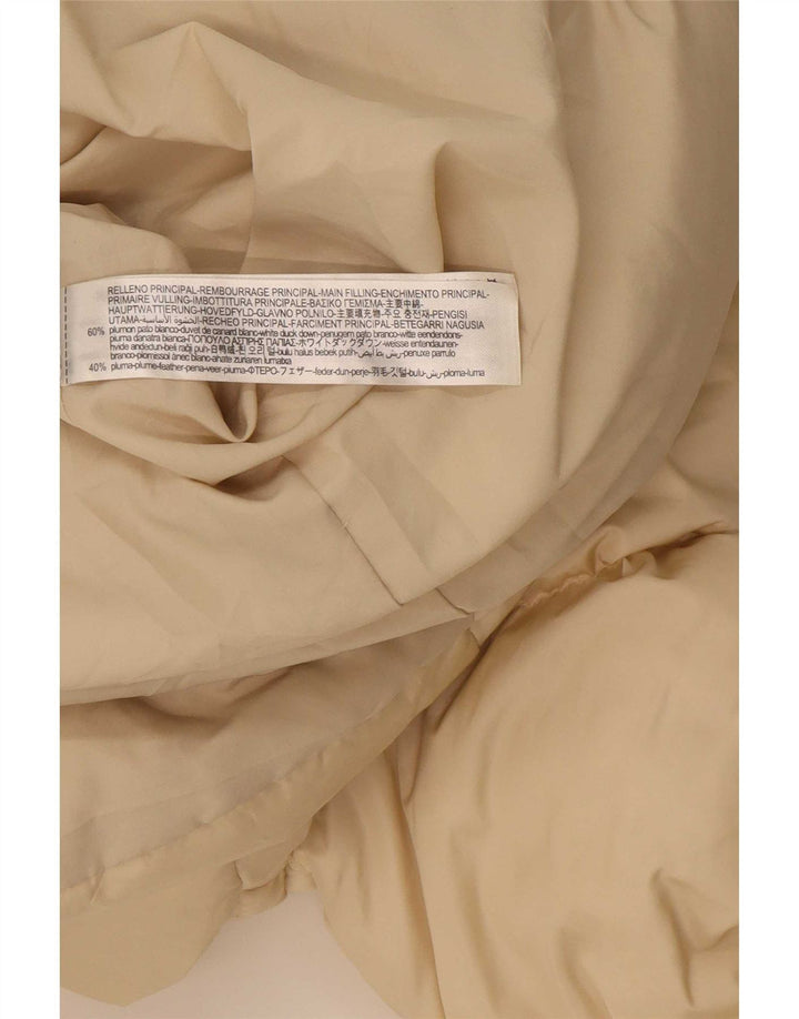 Zara Mujer Abrigo Acolchado Extragrande Con Capucha UK 6 XS Poliéster Beige
