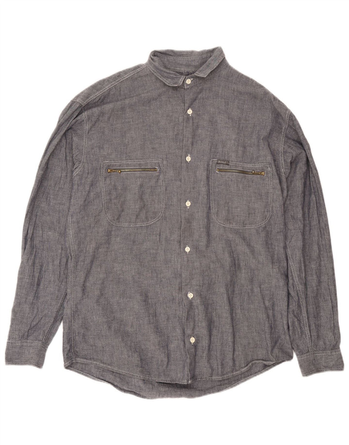 Rifle Camisa Hombre XL Gris Algodón Clásico