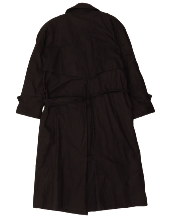 Vintage mujer oversize gabardina Reino Unido 16 grande negro