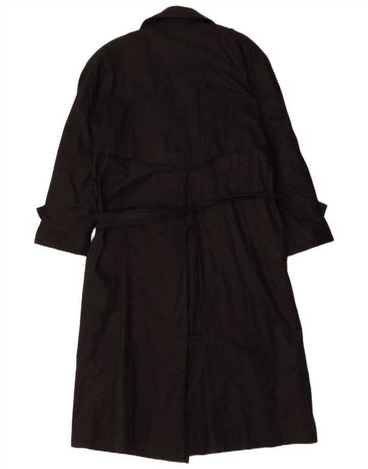 Vintage mujer oversize gabardina Reino Unido 16 grande negro