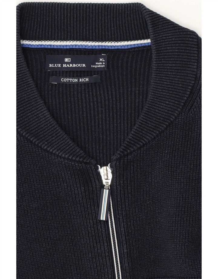 Blue Harbor Suéter tipo cárdigan para hombre XL Algodón azul marino