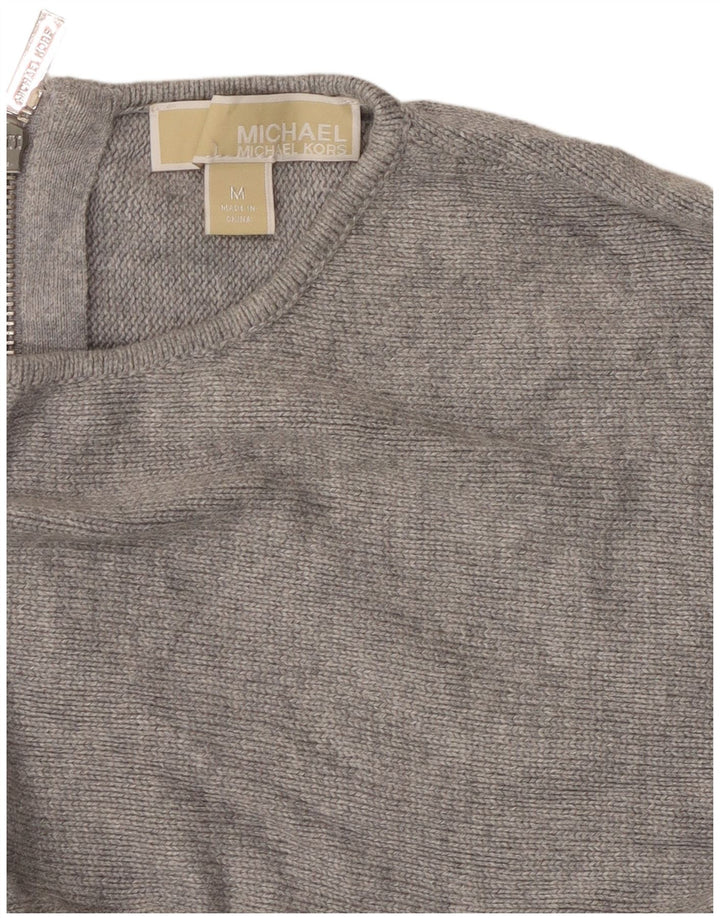 MICHAEL KORS Suéter tipo jersey con cuello barco para mujer UK 40 Gris medio