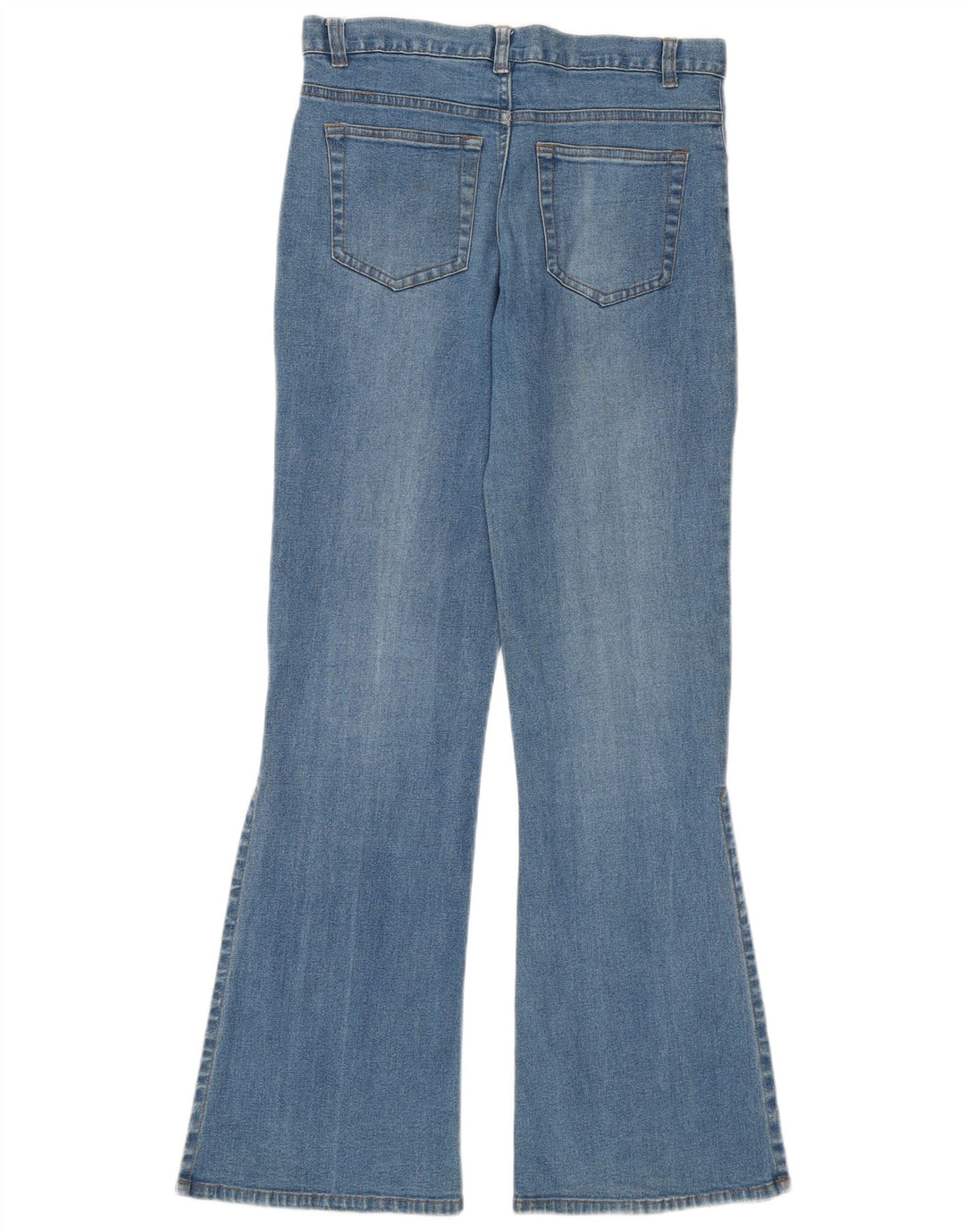 VINTAGE Vaqueros acampanados para mujer Pequeños W28 L30 Algodón azul