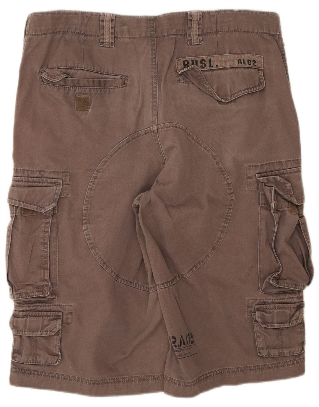 Russell Athletic - Pantalones cortos tipo cargo para hombre, talla grande, W34, algodón gris