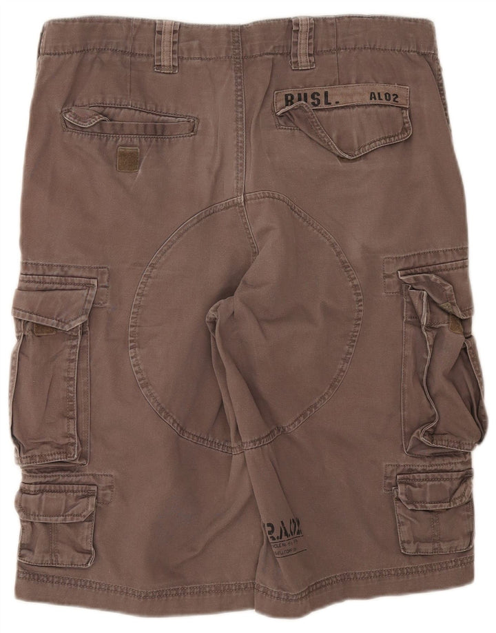 Russell Athletic - Pantalones cortos tipo cargo para hombre, talla grande, W34, algodón gris