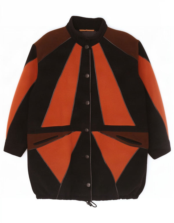 Philippe Vallereuil Abrigo para mujer ES 40 XL Lana virgen color block negro