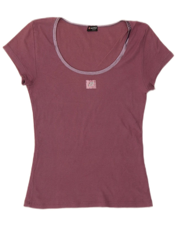 Lotto Camiseta para mujer Top UK 40 Medio Algodón Púrpura