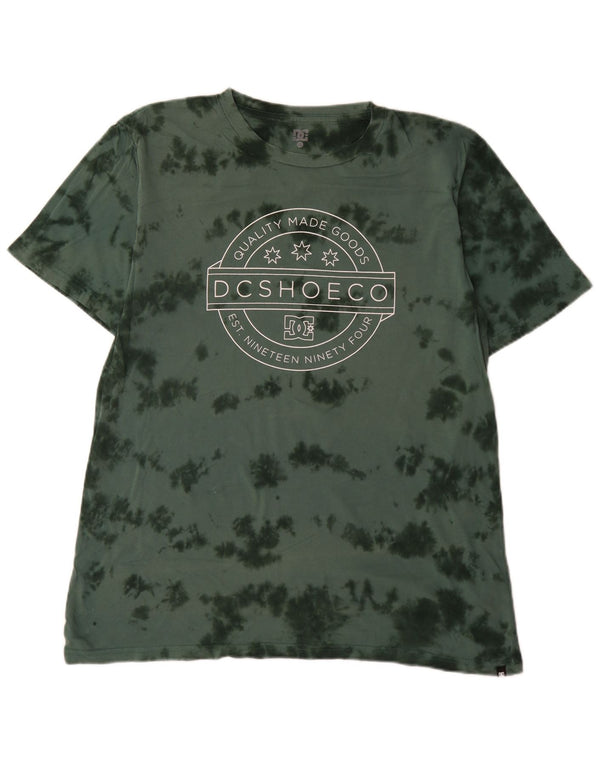 DC Camiseta gráfica para hombre Top XL Algodón teñido anudado verde
