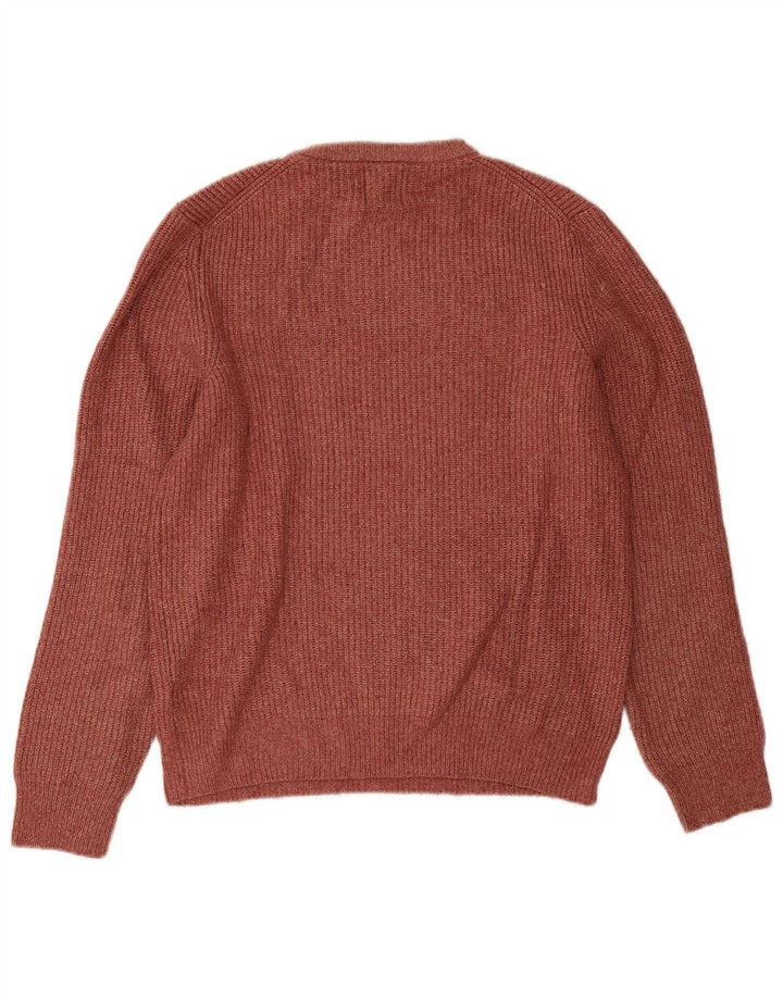 Marks & Spencer - Jersey de cuello redondo para hombre, talla pequeña, color granate, poliamida