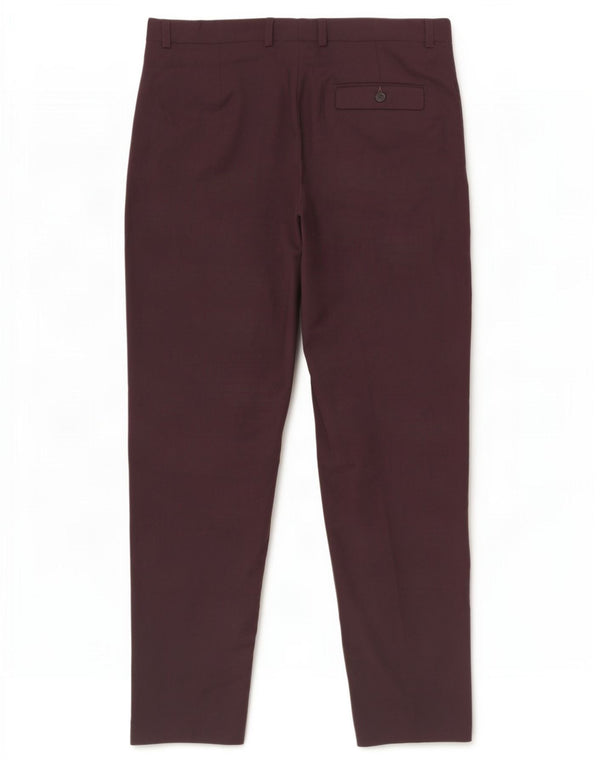 Topshop Pantalones de traje ajustados para mujer UK 12 Medium W30 L27 Poliéster burdeos